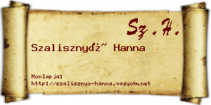 Szalisznyó Hanna névjegykártya